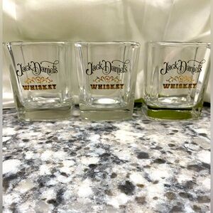 EUC VTG 1970’S SET OF 3 SQUARE JACK DANIELS WHISKEY GLASSES